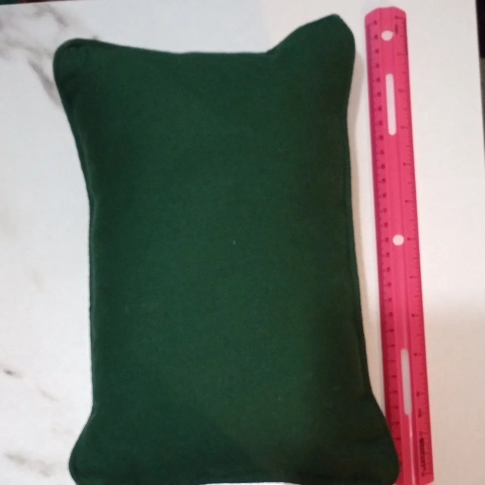Hand Crafted Blue and Green Accent Pillow with Rustic Charm